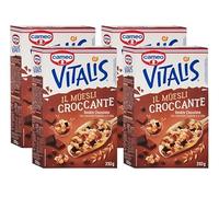 4X Cameo Vitalis Muesli Croccante Doppio Cioccolato Fondente e al Latte 310g [4 Confezione]