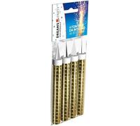 4x Candela Luminosa Cake Fountains ORO - Durata 50 secondi - Fontana Fiaccola - Magic Flambè con fiamma colorata - ideale per compleanni, feste, party ecc.