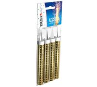 4x Candela Luminosa STANDARD carta ORO - Durata 50 secondi - Fontana Fiaccola da INTERNO - Magic Flambè Cake Fountains - ideale per compleanni, feste, party ecc.