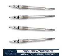 4x Candelette per NISSAN NV400 (X62, X62B) dCi 100 125 145 2011- CD3164