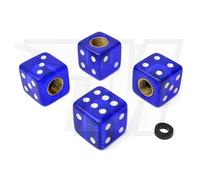 4x Cappuccio Valvola Di Plastica Per Pneumatici Auto, Biciclette Dado IN Blu