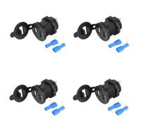 4X Caricabatteria da Auto 12V USB Caricabatteria da Auto 5V 4.2A USB Doppio Caricabatteria da Auto Impermeabile con LED Voltmetro Digitale per Moto,