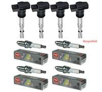 4x Carne & E Doria Bobina Accensione + 4x NGK Candela Laser Platino per VW EOS