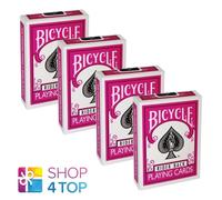 4x Carte Da Poker Standard Bicycle Fuchsia Pink Rider Back