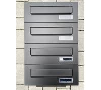 4x cassette postali da incasso nere opache cassetta delle lettere a 4 scompar...