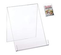 Relaxdays 4X Cavalletto per Libri A4, Supporto in Acrilico per Libri Grandi, Stabile, Leggìo, 24x21x19 cm, Trasparente