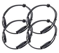 4x Cavi Microfono XLR DJ PA Studio Palco Cannon Registrazione Professionale 1m