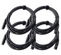 4x Cavi Microfono XLR DJ PA Studio Palco Cannon Registrazione Professionale 5m