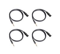 4X Cavo Audio Stereo per Microfono da Maschio Un XLR Maschio da 6,35 mm da 1/4 di Pollice - Cavo per Microfono Bilanciato da Maschio Un XLR Maschio
