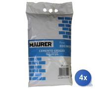 4x CEMENTO GRIGIO MAURER EDILBRIKO SACCO KG 5