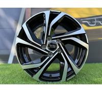 4X Cerchi R15 5X114.3 Racing Line Style Nero Lucidato, Multi Razze, 4 Pezzi