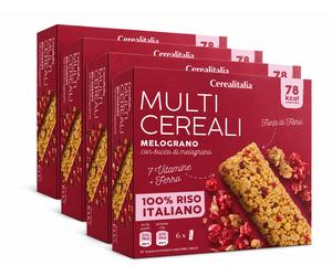 4X Cerealitalia Multi Cereali Barrette Melograno e Mirtilli Rossi 126g