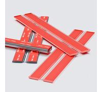 4x cerniere flessibili trasparenti in acrilico 200 mm, autoadesive | 200 mm, trasparente: Cerniere sottili monoblocco autoadesive: senza perni metallici soggetti a ruggine o blocchi; coperchi
