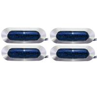 4X Chrome 24V BLUE LED Marker Lights Camion Autobus Rimorchio Camper HGV