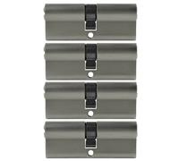 4x Cilindro a Profilo 100mm 50/50 + 10 Chiave Chiusura Uguale Emergenza + Gefahr