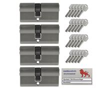 4x Cilindro a Profilo 65mm 30/35 20x Chiave Lucchetto con Uguali Codice Carta