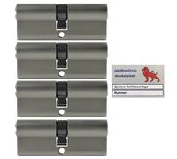 4X Cilindro Profilo 100Mm 50/50 +5 Chiavi Insieme Not+Pericolo Carta Di Codice