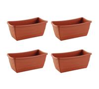 4x Ciotola Piante Angolare IN Plastica Terracotta 26x13 CM Fioriera Vaso