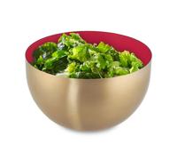 4x Ciotole insalata acciaio inox rosso scodella rotonda porta frutta salad bowl