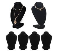 4x collana di velluto nero busto display gioielli figura stand 5.91x3.94 ''