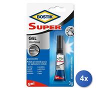 4x Collante Uhu Bostik Super Gel, modello D2740, Trasparente, per incollaggi