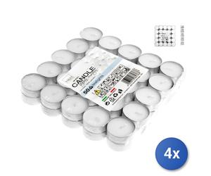 4x Confezione 50 Candele Tealights Bianche Price's Candles