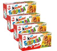 4X Confezione per Kinder Sorpresa Natoons - Set di 3 Uova di Cioccolato al Latte con Sorpresa, Ogni Uovo Contiene un Gioco Unico, Ottimo per Merenda,4 Confezioni da 60 gr