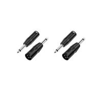4X Connettore Adattatore Convertitore Spina Audio Mono Maschio da 6,35 mm A XLR Maschio A 3 Pin per Amplificatore per Microfono per Cuffie