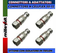 4x Connettori N Femmina Cellflex 1/2" 50-12 RF Coassiale - Millevolt