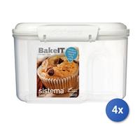 4x Contenitori Ermetico Polipropilene Bake It C/dos 1,5 1230 Sistema
