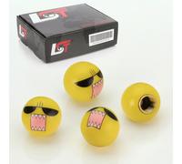 4x Coperture Valvole Pneumatici Sfera Smiley Arrabbiato Giallo per Lancia