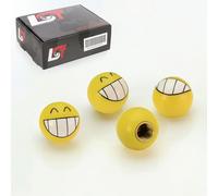 4x Coperture Valvole Pneumatici Sfera Smiley Ridere Giallo per Porsche