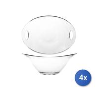 4x Coppe In Vetro Practica Cm 23 5431 Borgonovo