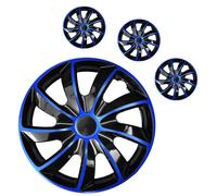 4X Copricerchi 14" Per Bleu / Nero Neuf Quad 14 Pollici Lot De 4-Piéce