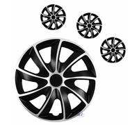 4X Copricerchi 14" Per Nero / Argente Neuf Quad 14 Pollici Lot De 4-Piéce