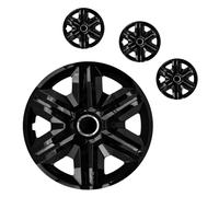 4X Copricerchi 14" Per Nero Neuf Fast Laqué + Cercle 14 Pollici Lot De 4-Piéce