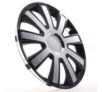 4x Copricerchi 14 Pollici Coppe Ruota "Flash III" schwarz / silber per Alfa Daci