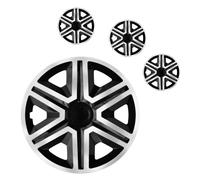 4X Copricerchi 15" Per Argenté / Nero Neuf Acton 15 Pollici Lot De 4-Piéce