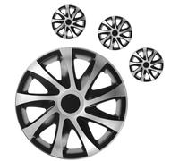 4X Copricerchi 15" Per Argente / Nero Neuf Draco Cs 15 Pollici Lot De 4-Piéce