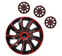 4X Copricerchi 16" Per Rouge / Nero Neuf Quad 16 Pollici Lot De 4-Piéce