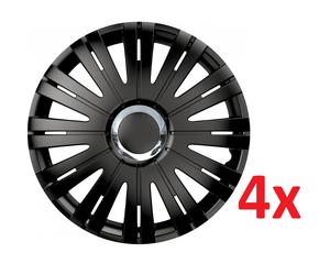 4X COPRICERCHI UNIVERSALI 13" PER AUTO BLACK ACTIVE COPPETTE COPRI CERCHIO RUOTA