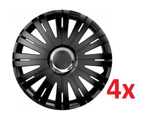 4X COPRICERCHI UNIVERSALI 14" PER AUTO BLACK ACTIVE COPPETTE COPRI CERCHIO RUOTA
