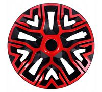 NRM The Best Bicolore bicolore - ABS resistente agli urti - Universale per cerchi in acciaio - Facile installazione - Protezione del cerchio 15'' rosso e nero Set 4pz