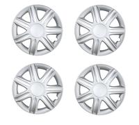 4x Coprimozzo Copricerchi Rubin 13 " Pollici 6 Raggi Argento