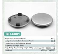 4X Coprimozzo Esterno 68,0Mm Interno 55,5Mm Coprimozzo Per Ruote Grigio NoLogo