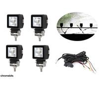 4X Cubi Luci A Led Kit Stroboscopiche Amber Bianche Off-Road Camion 4X4 ATV SUV