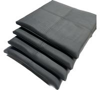 4x Cuscino Sedia Vintage Pelle Schiuma Gel 35x35 CM Grigio Scuro Antiscivolo