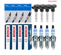 4x Delphi Bobina + 4x Bosch Candela Doppio Iridio per Honda Jazz III Ge 1.3