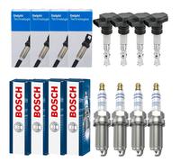 4x Delphi Bobina + 4x Bosch Candela Doppio Platino Adatto A per BMW 1er F20