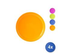4x Dem Piatto tavola piano Bahia in polipropilene cm 25 (COLORE MISTO)
